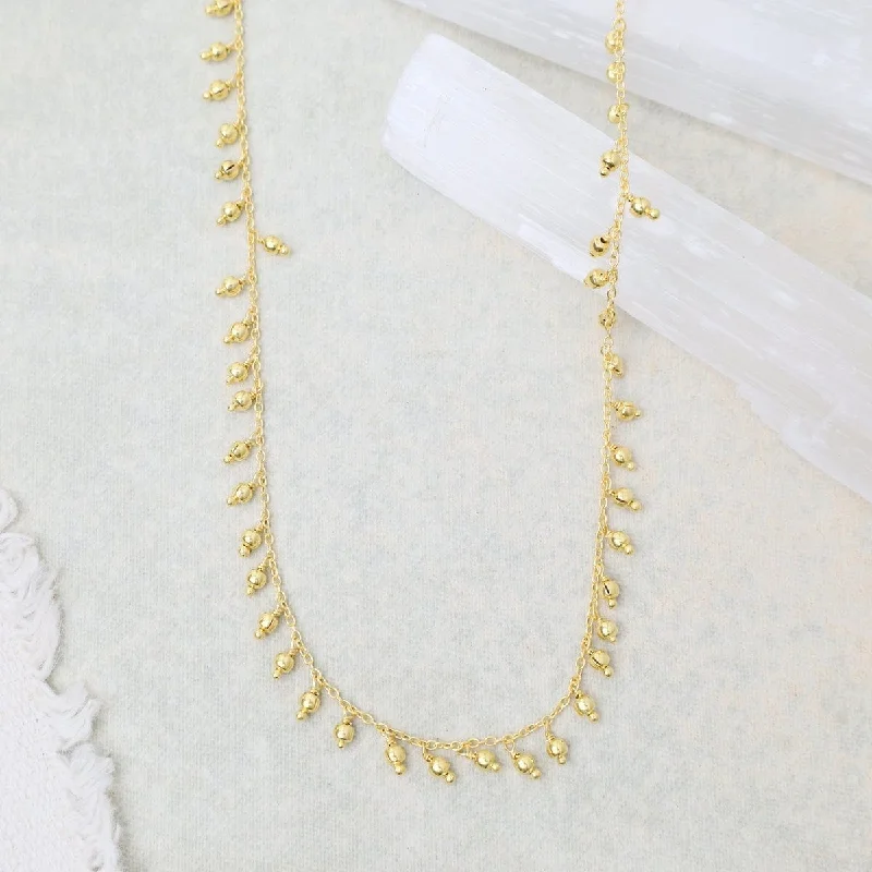 Gold Balls Adjustable 14" Choker Necklace