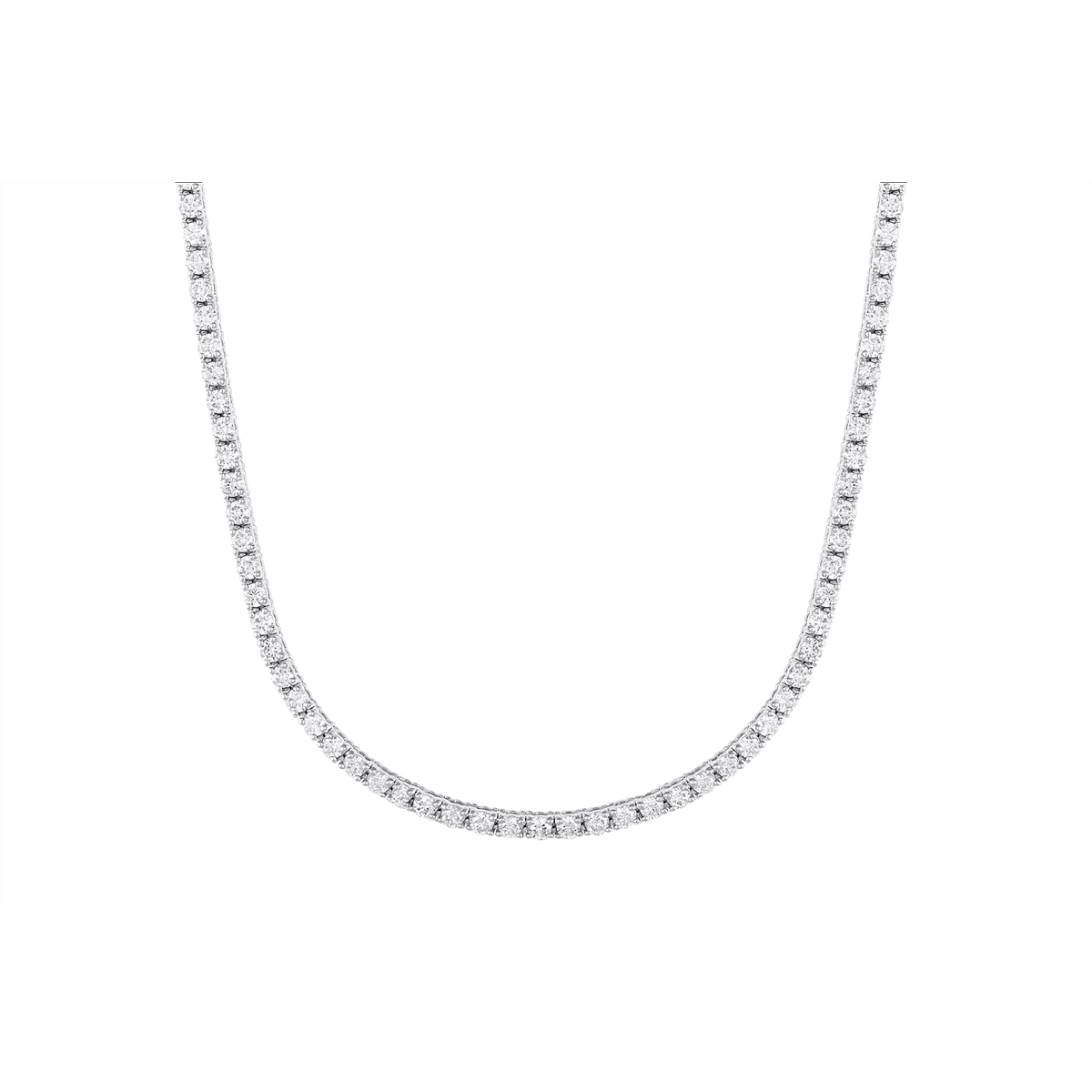 14K White Gold Diamond Tennis Necklace