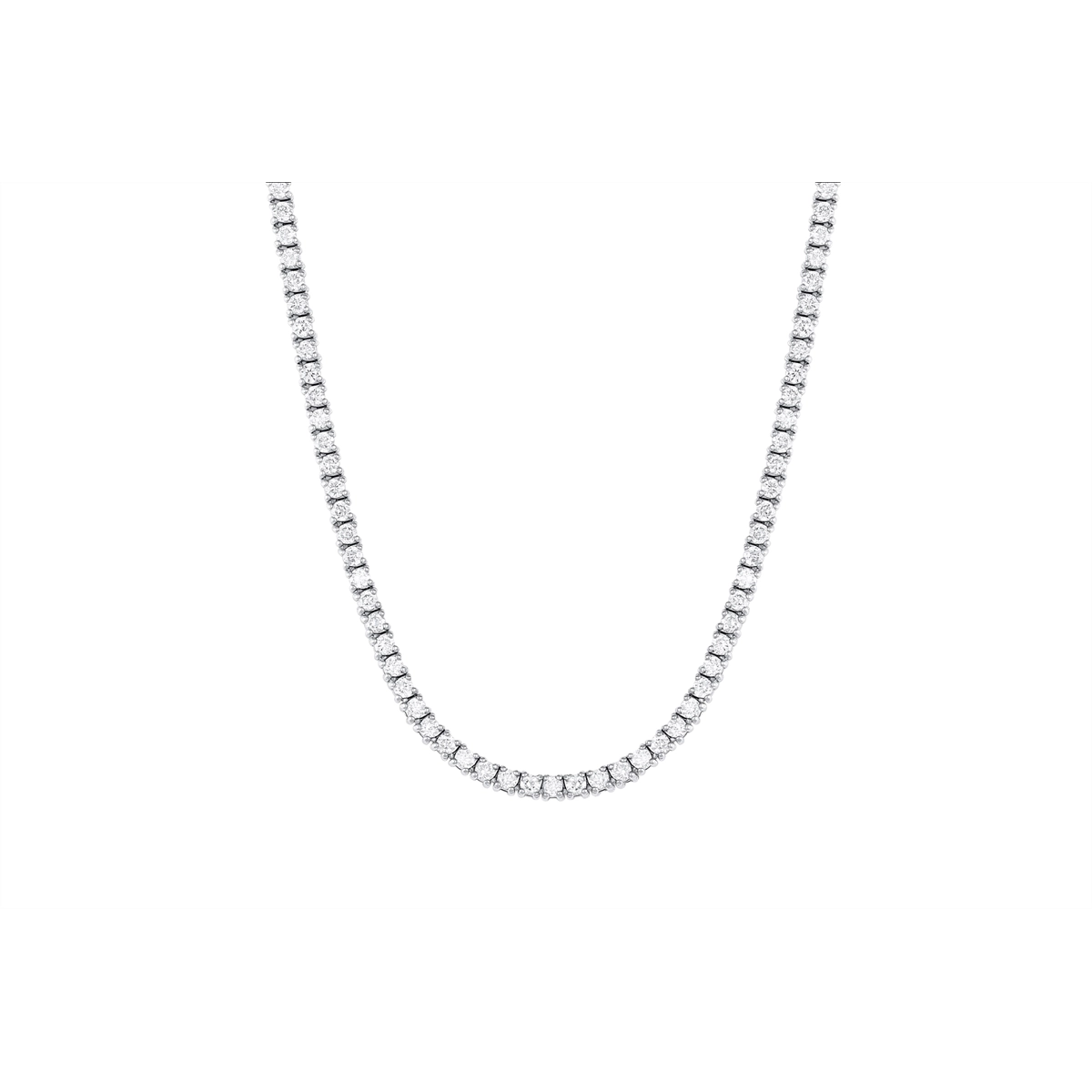 14K White Gold Diamond Tennis Necklace