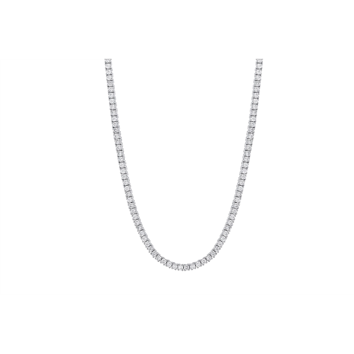 14K White Gold Diamond Tennis Necklace