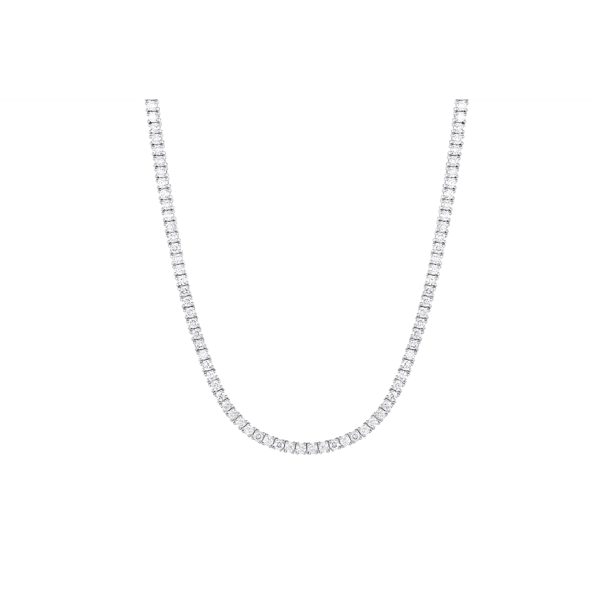 14K White Gold Diamond Tennis Necklace