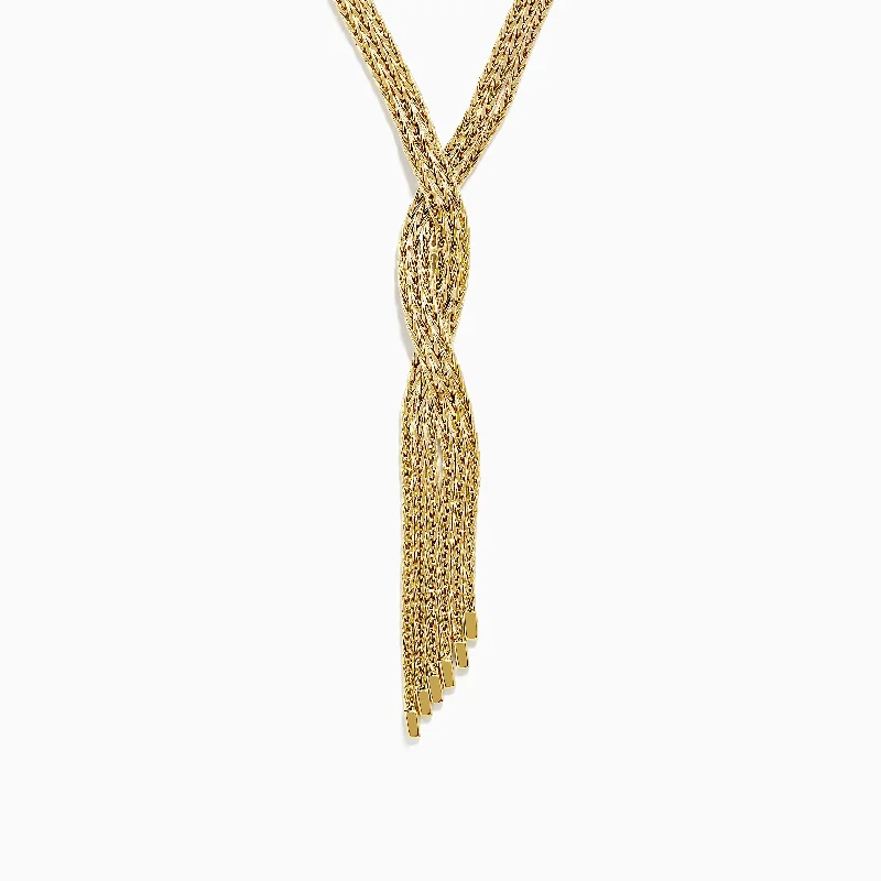 14K Yellow Gold 17" Fringe Necklace