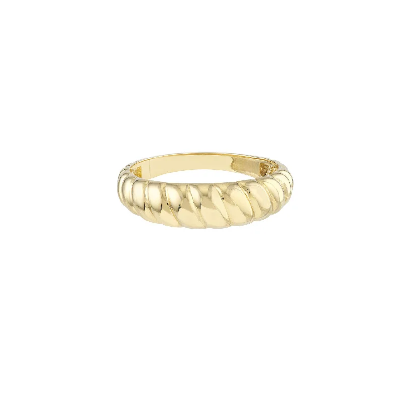 14K Yellow Gold Croissant Ring