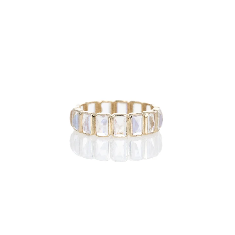 14K Yellow Gold Moonstone Eternity Band