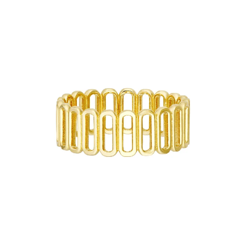 14K Yellow Gold Open Paper Clip Ring