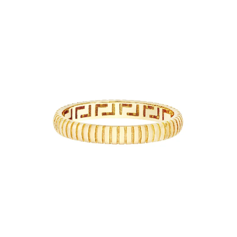 14K Yellow Gold Ridged Snake Band