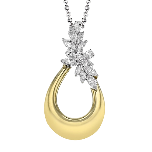 18K Yellow and White Gold Diamond Necklace