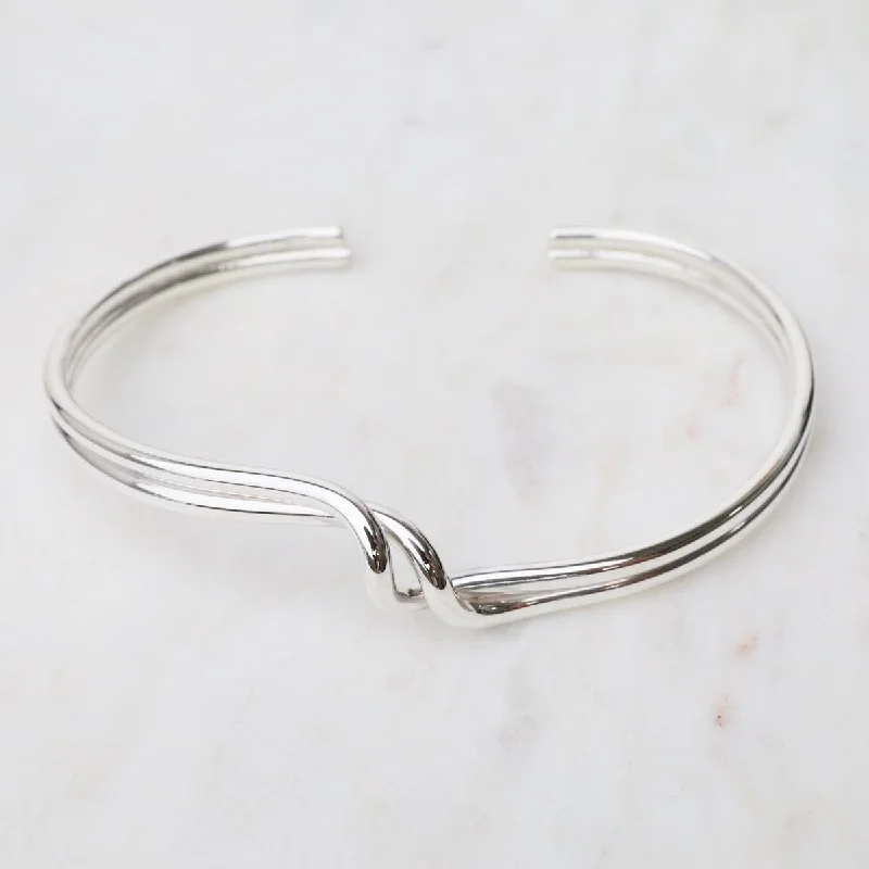 Sterling Silver Cuff with Double Wave