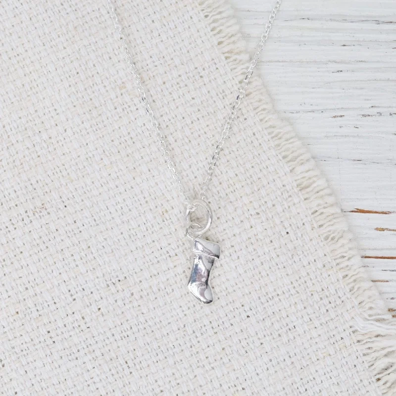 Sterling Silver Stocking Pendant Necklace