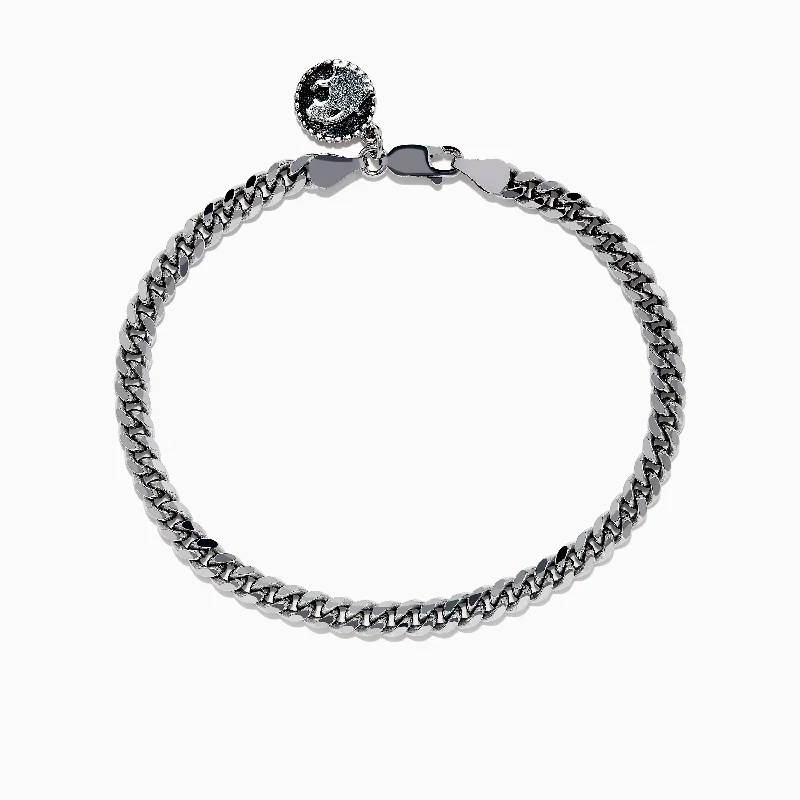 925 Men's Sterling Silver Curb Chain Link Bracelet