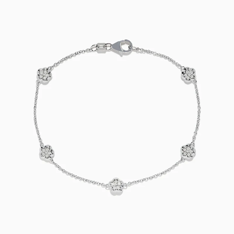 925 Silver Diamond 5 Station Bracelet