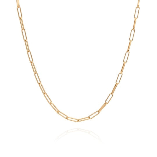 Anna Beck Medium Elongated Box Chain Necklace, 17 inch - Gold Plated