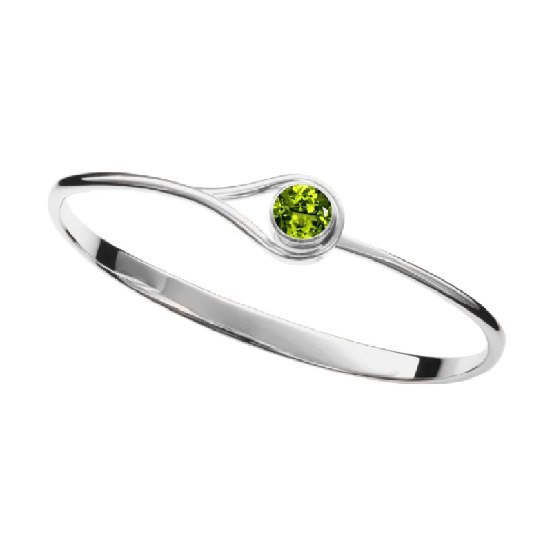 Sterling Silver Faceted Peridot Desire Bracelet