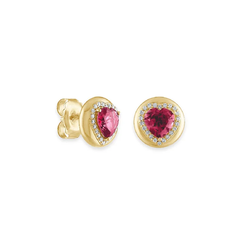 Candy Button Heart Studs