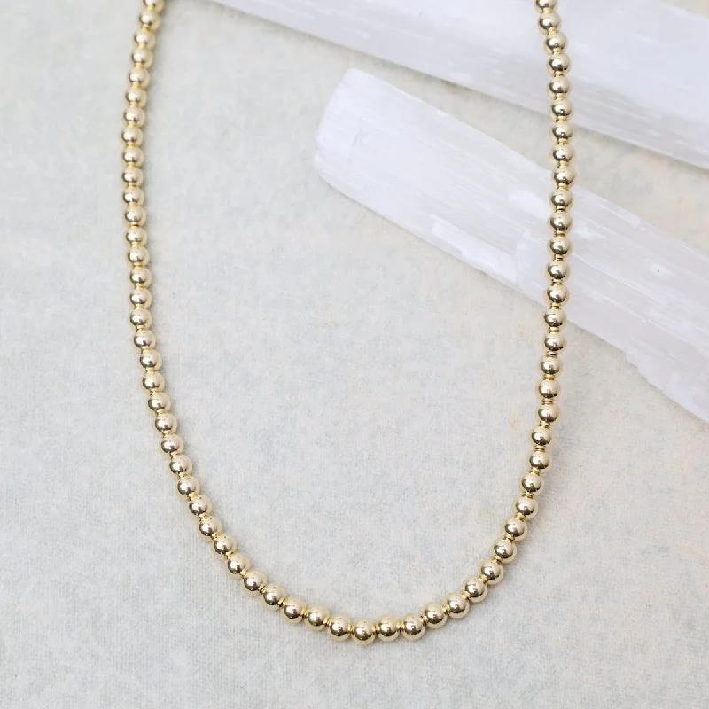 4mm Gold Filled Bead Choker Necklace