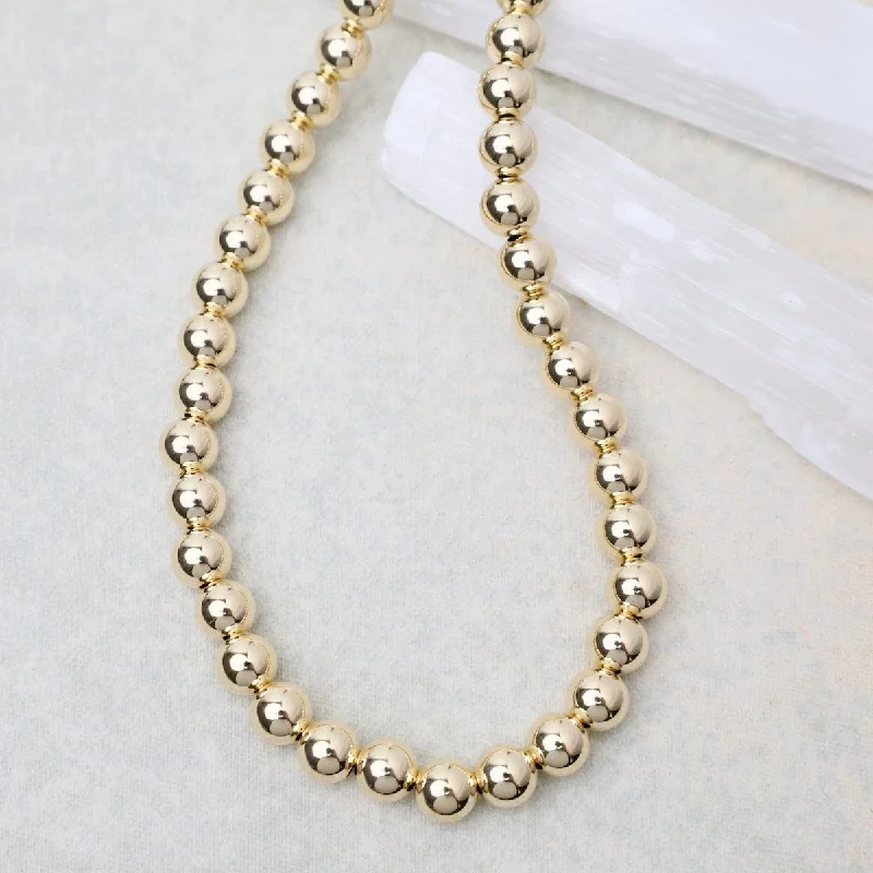 8mm Gold Filled Bead Necklace