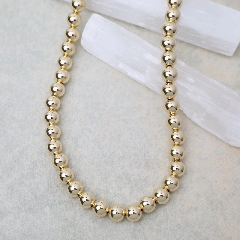 8mm Gold Filled Bead Choker Necklace