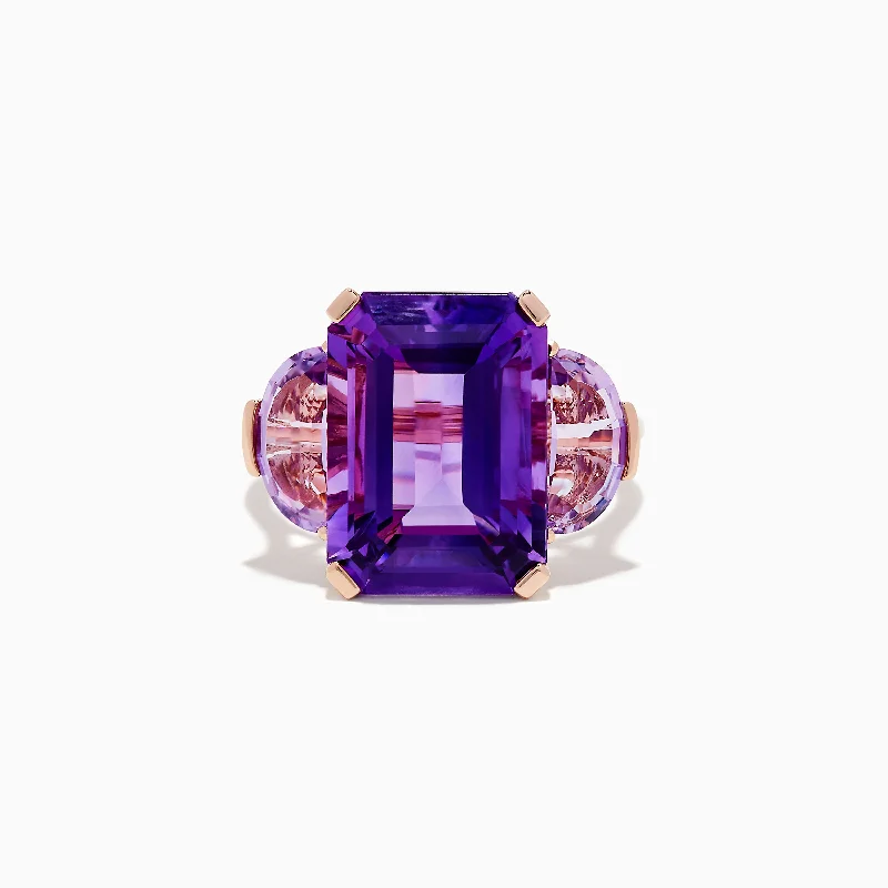 14K Rose Gold Amethyst Ring