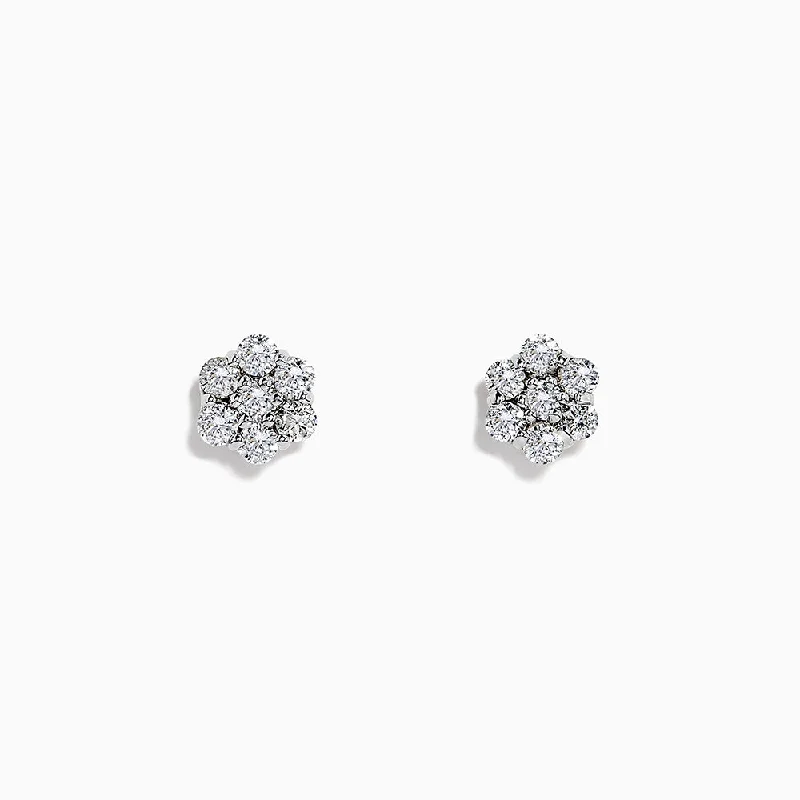 14k White Gold Diamond bouquet studs, 0.52 TCW