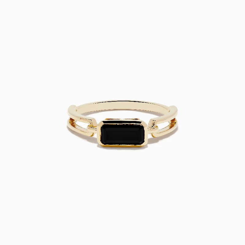 14K Yellow Gold Onyx Ring