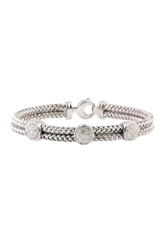 925 Sterling Silver and Diamond Bracelet, .12 TCW