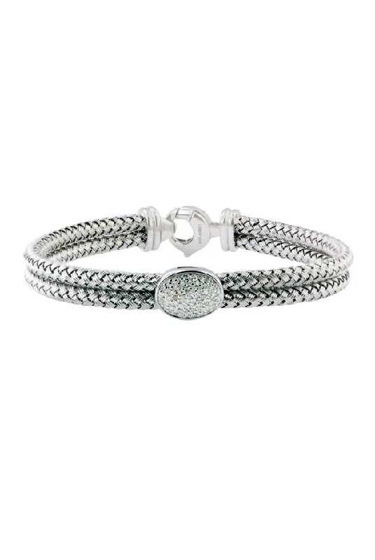 925 Sterling Silver and Diamond Bracelet, .15 TCW