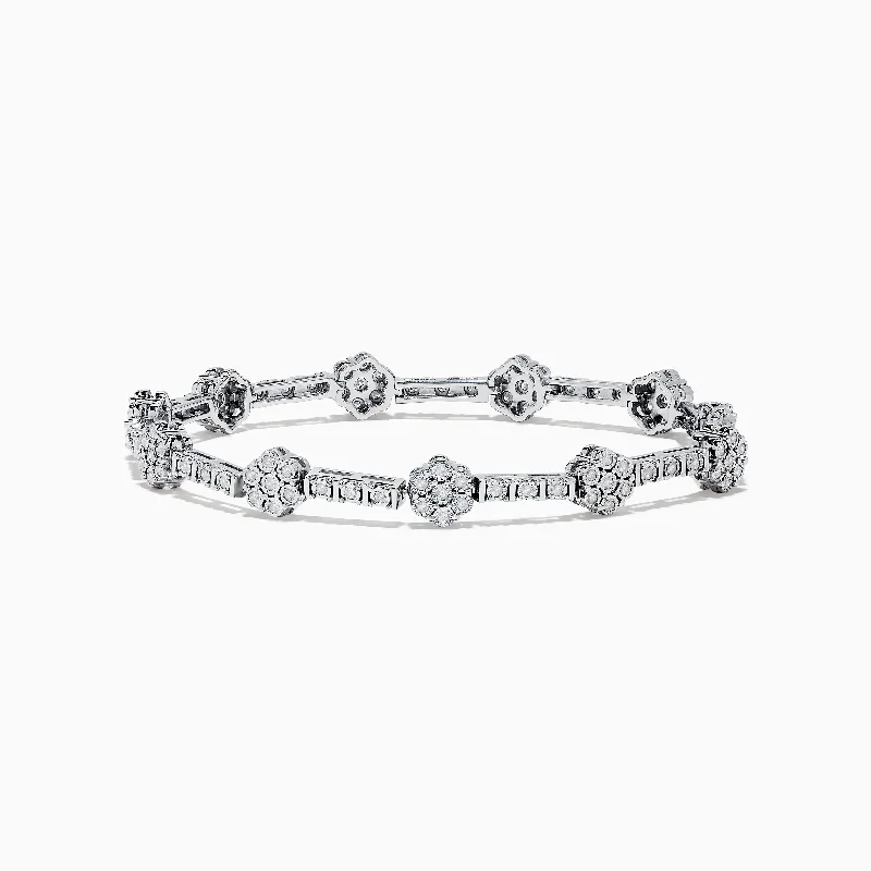 925 Sterling Silver Diamond Bouquet Bracelet