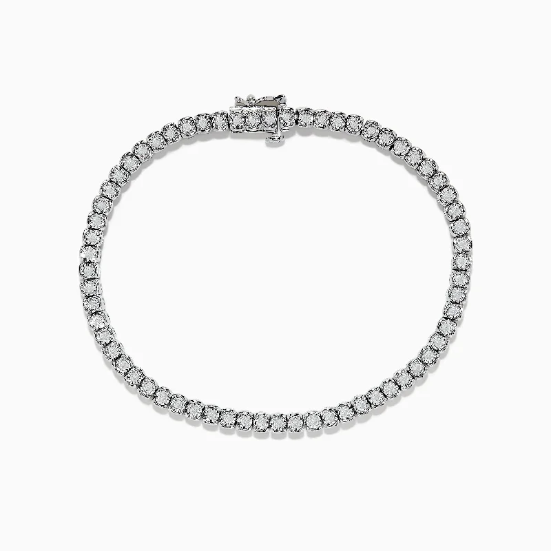 925 Sterling Silver Diamond Tennis Bracelet