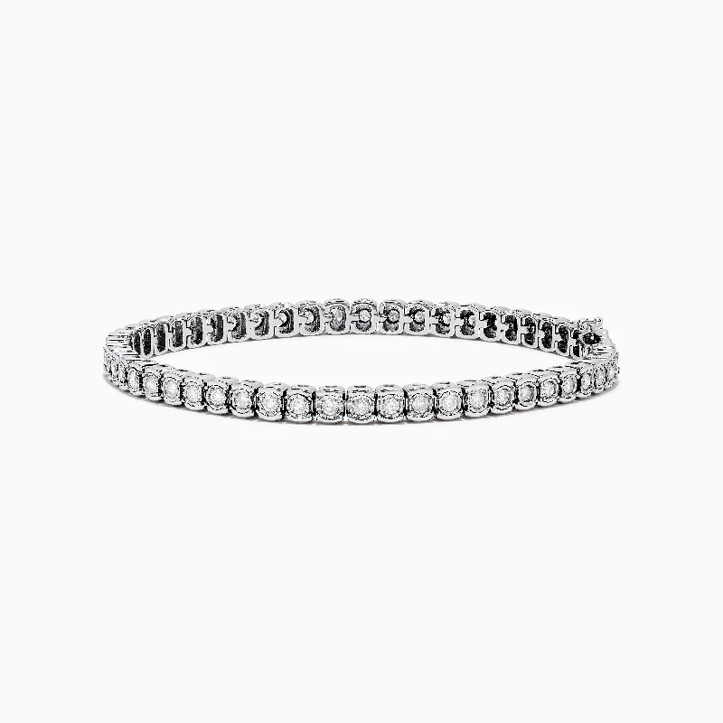 925 Sterling Silver Diamond Tennis Bracelet