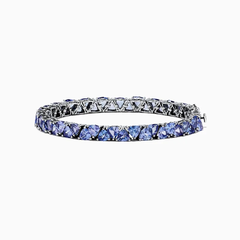 Nahla Siri Sterling Silver Tanzanite Tennis Bracelet, 18.62 TCW