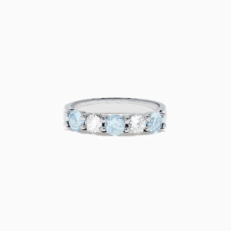 Aquarius 14K White Gold Aquamarine and Diamond Ring, 1.79 TCW