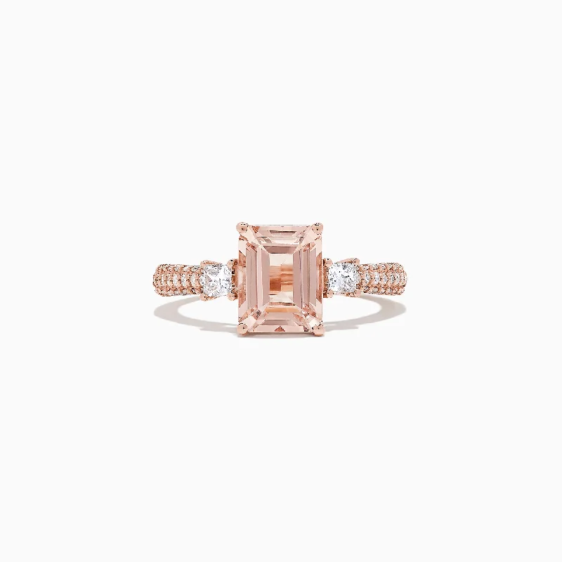 Blush 14K Rose Gold Morganite and Diamond Ring, 2.59 TCW