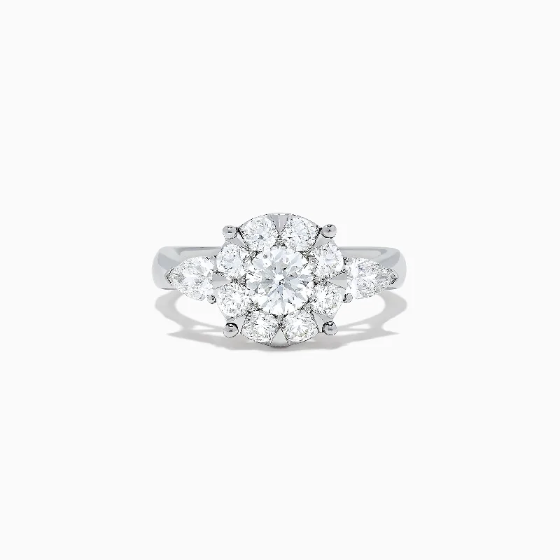 Bouquet 14K White Gold Diamond Cluster Ring, 1.90 TCW