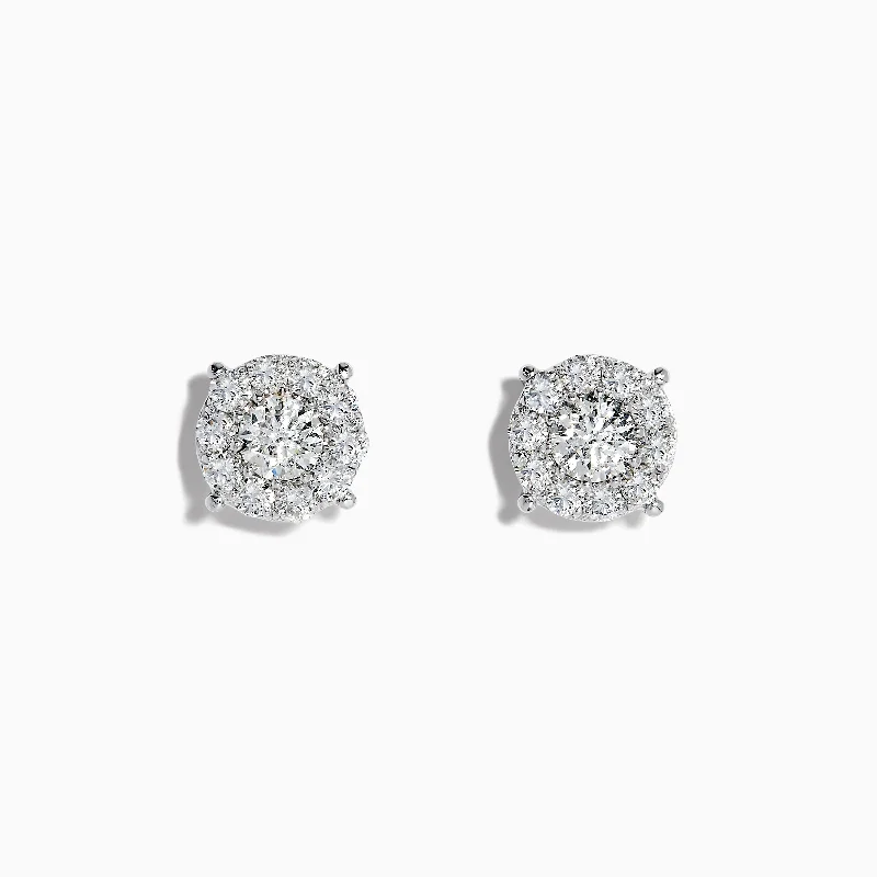 Bouquet 14K White Gold Diamond Stud Earrings