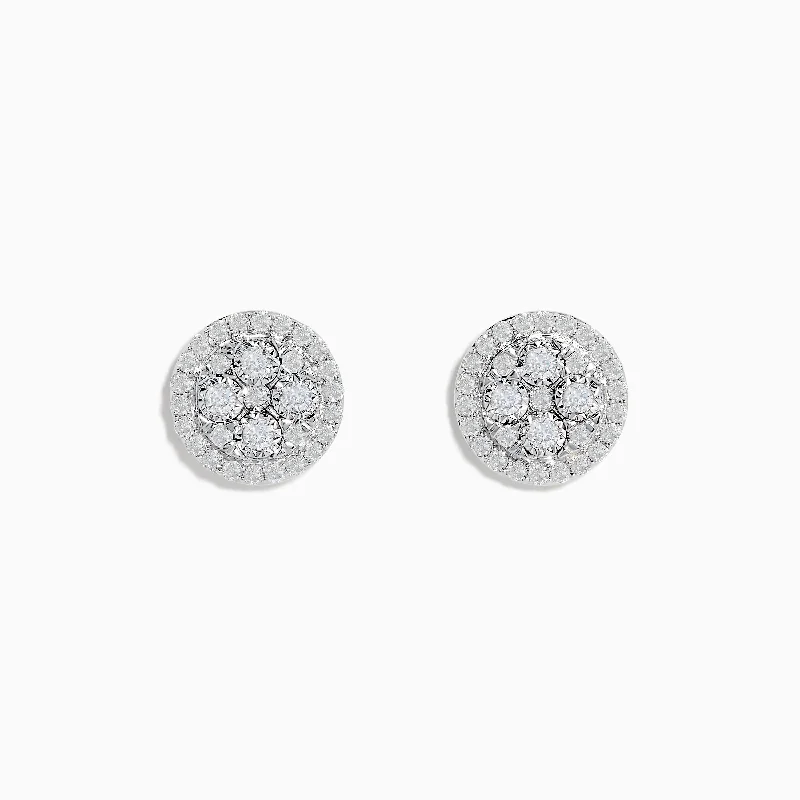 Bouquet 14K White Gold Diamond Stud Earrings