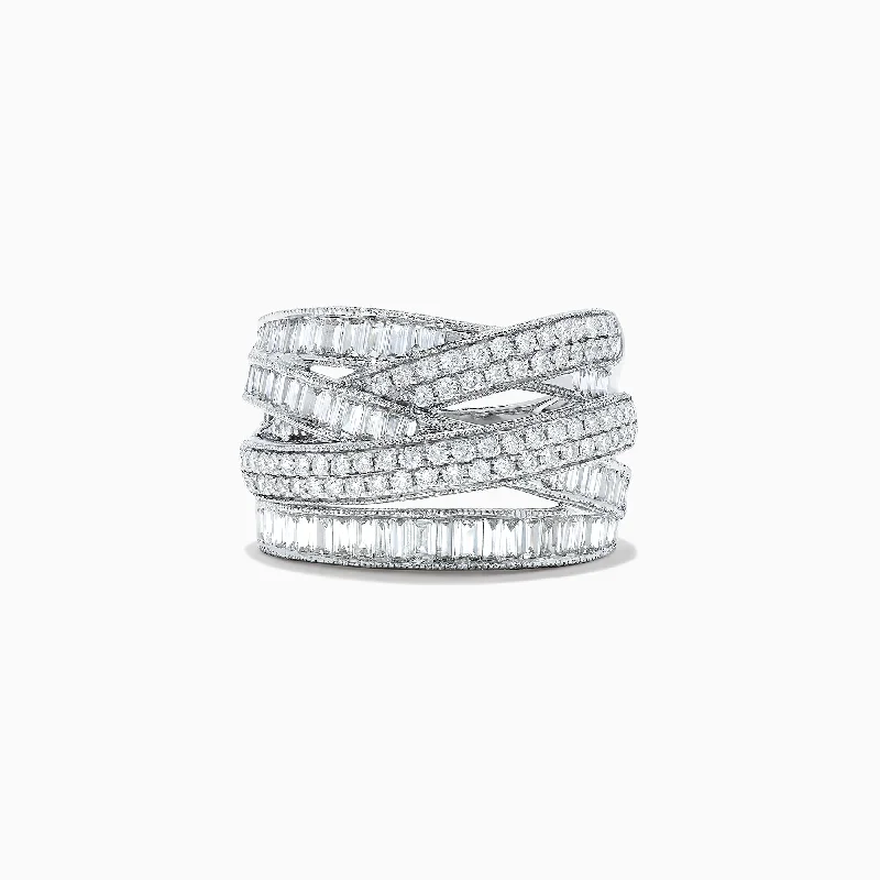 Classique 14K White Gold Diamond Crossover Ring, 1.47 TCW