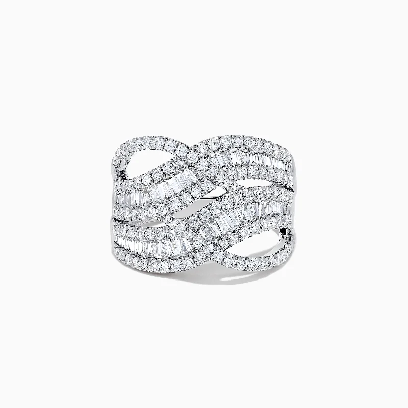 Classique 14K White Gold Diamond Waves Ring, 1.66 TCW