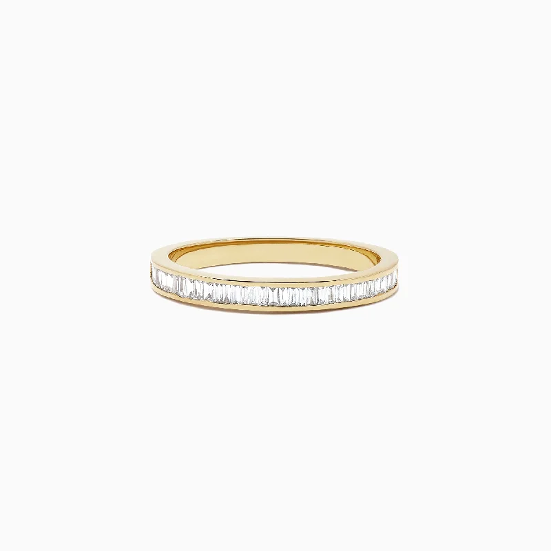 D'Oro 14K Yellow Gold Channel Set Diamond Band, 0.44 TCW