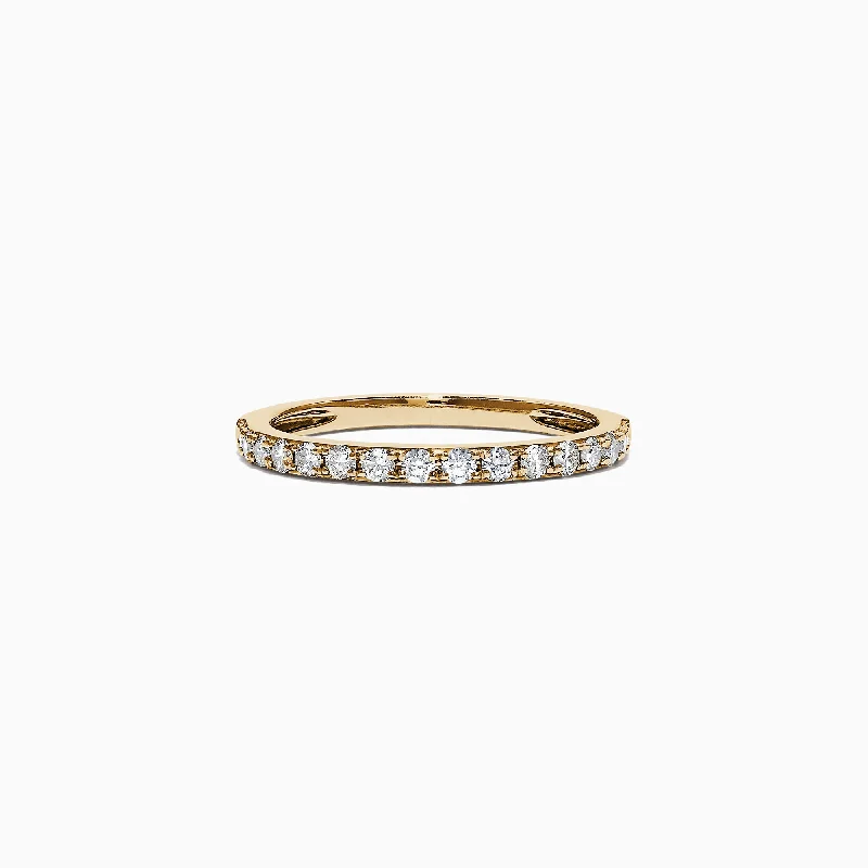 D'Oro 14K Yellow Gold Diamond Band, 0.34 TCW