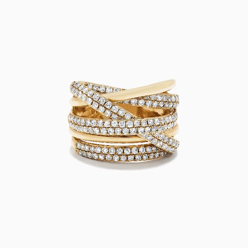 D'Oro 14K Yellow Gold Diamond Ring, 1.47 TCW