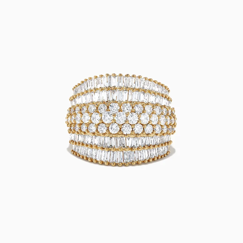 D'Oro 14K Yellow Gold Diamond Statement Ring, 2.85 TCW