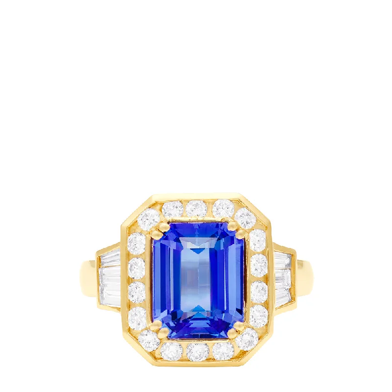 Limited Edition 14K Yellow Gold Tanzanite and Diamond Ring, 3.69 TCW