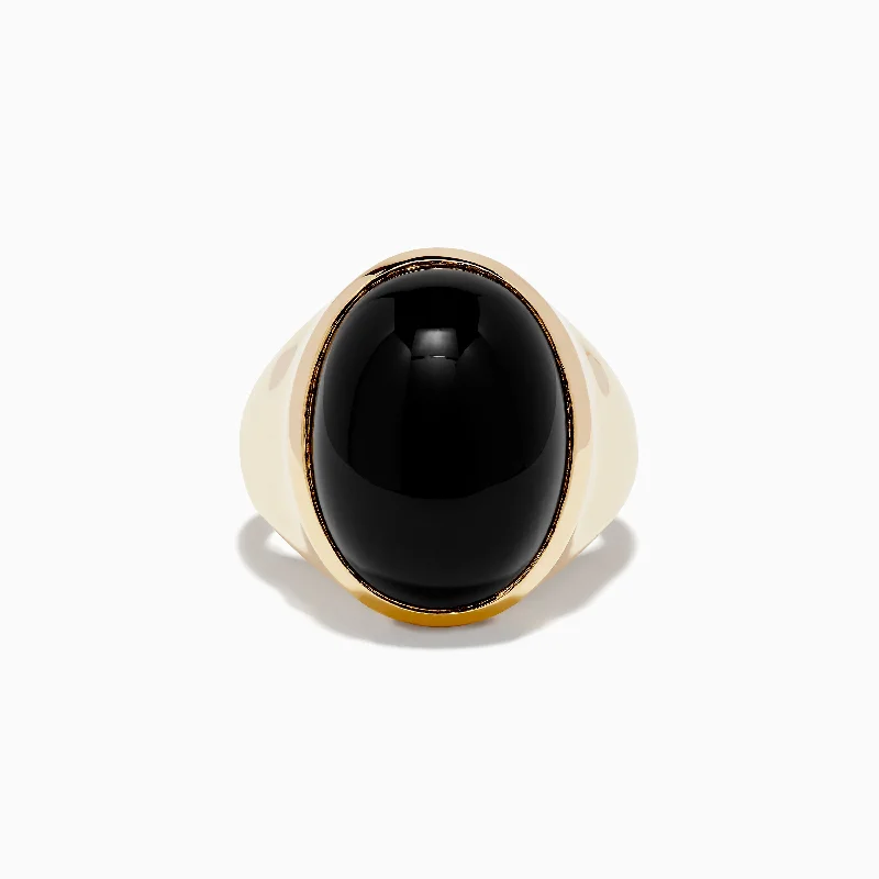 Men's 14K Yellow Gold Onyx Ring