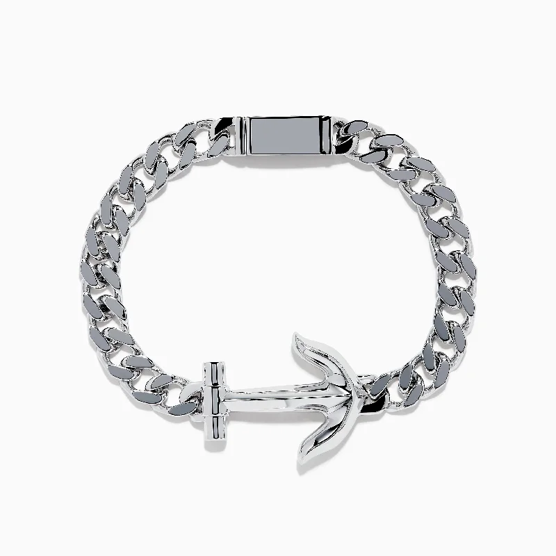 Men's 925 Sterling Silver Anchor Bracelet