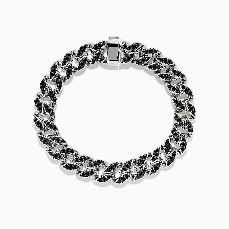 Men's 925 Sterling Silver Black Spinel