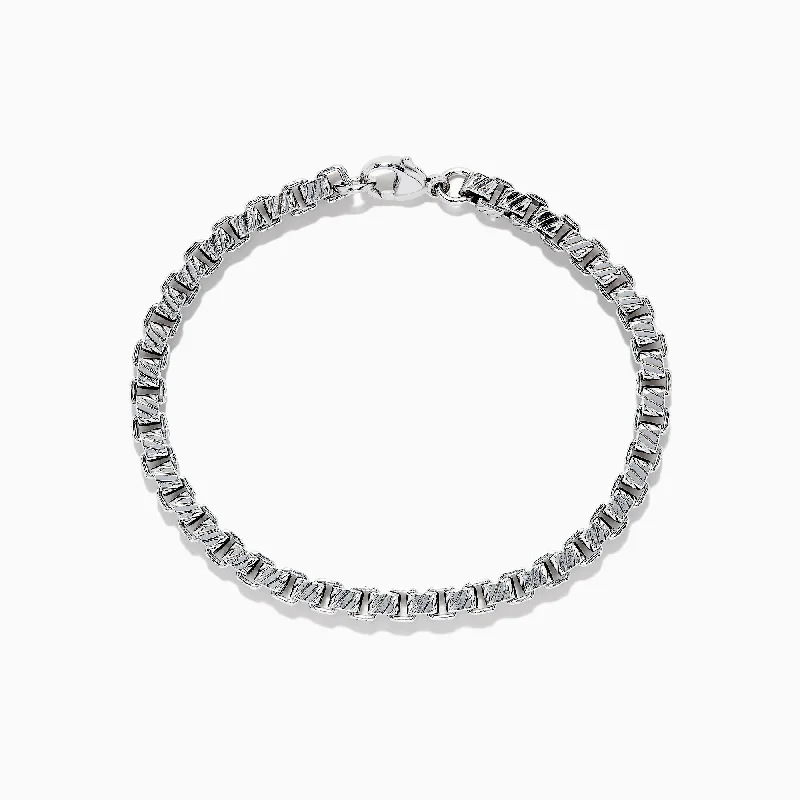 Men's 925 Sterling Silver Box Link Bracelet