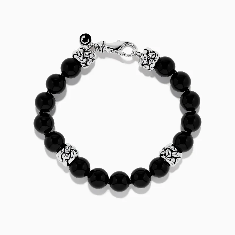 Men's 925 Sterling Silver Onyx Bracelet