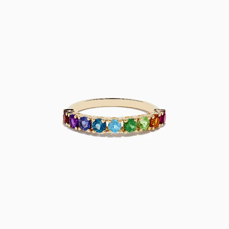 Mosaic 14K Yellow Gold Multi Gemstone Ring