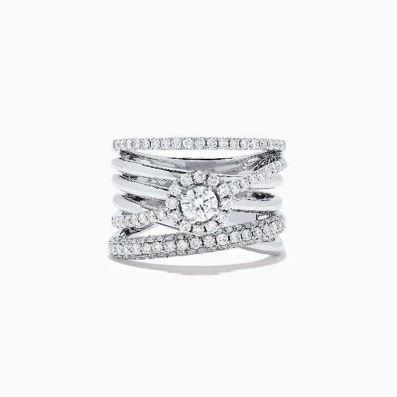 Pave Classica 14K White Gold Diamond Ring, 1.12 TCW