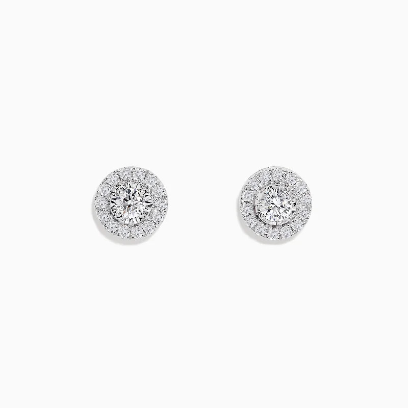 Pave Classica 14K White Gold Diamond Stud Earrings